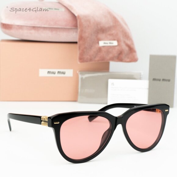 BRAND NEW Miu Miu MU12ZS 16K1D0 Black Red Phantos Unisex Sunglasses 0MU 12ZS